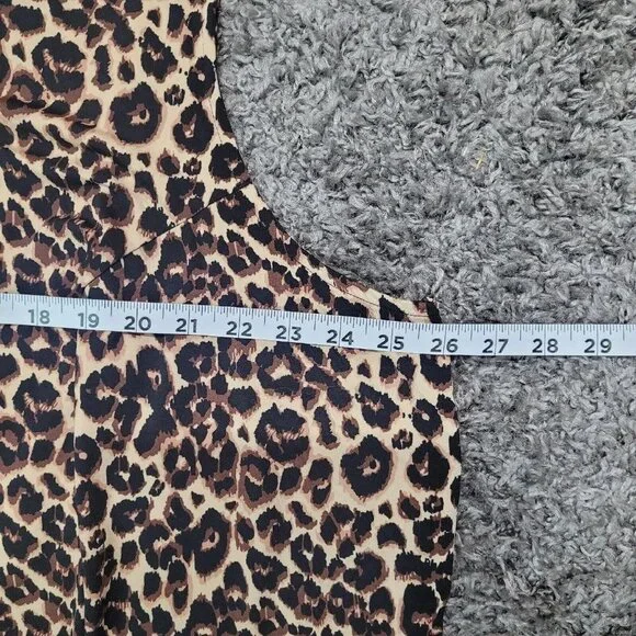 Ellos Plus Size 3X Fit And Flare Knit Pullover Leopard Dress Sleeveless Stretchy - Picture 10 of 10